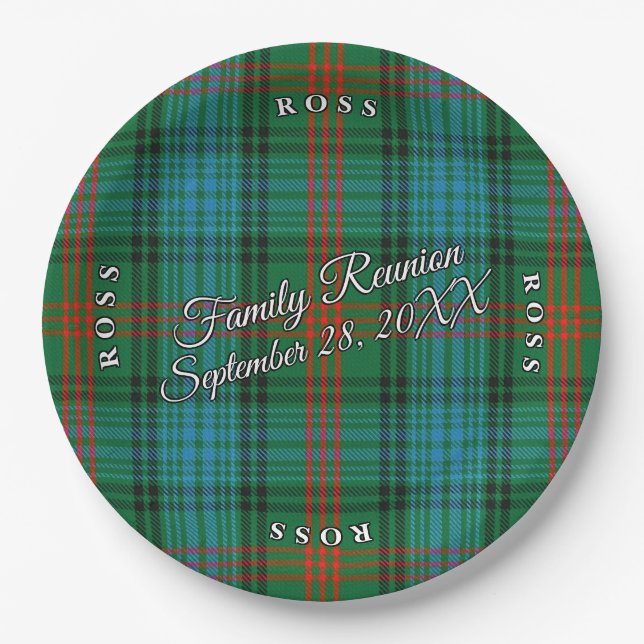 Classic Schotten Clan Ross Tartan Event Pappteller (Vorderseite)