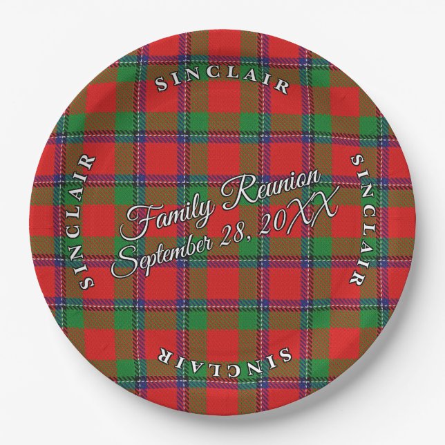 Classic Schotten Clan Sinclair Tartan Event Pappteller (Vorderseite)