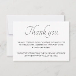 Classic Schwarz-weiß Danke für Ihre Beerdigung