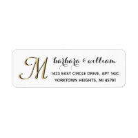 Classic Schwarz-weiß Gold Custom Monogram