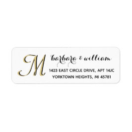 Classic Schwarz-weiß Gold Custom Monogram