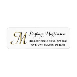 Classic Schwarz-weiß Gold Custom Monogram
