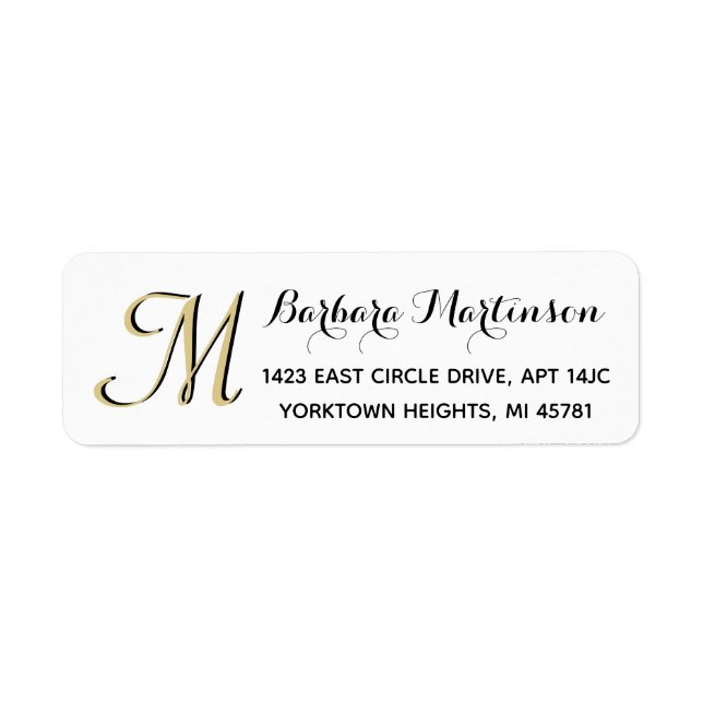 Classic Schwarz-weiß Gold Custom Monogram (Vorne)