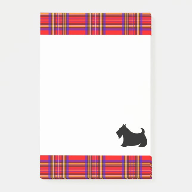 Classic Scottish Terrier Notepad Geschenk Post-it Klebezettel (Vorderseite)