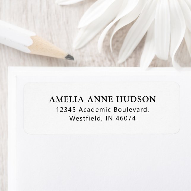 Classic Script Black & White Return Address (Insitu)