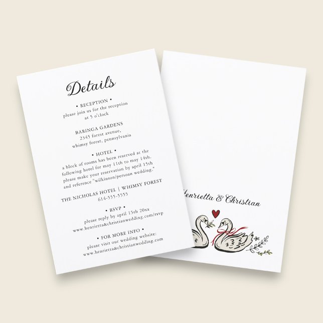 Classic Script Wedding Details Card Begleitkarte (Von Creator hochgeladen)