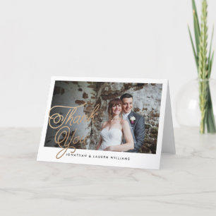Classic Script Wedding Vielen Dank Dankeskarte