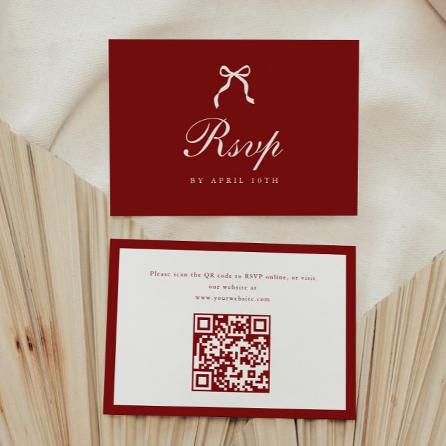 Classic Script Wine Red Coquette Graduation Party RSVP Karte (Von Creator hochgeladen)