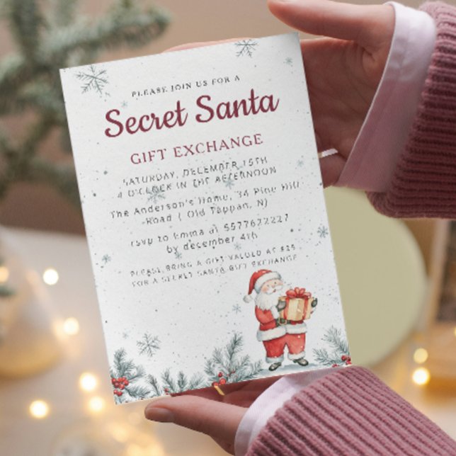 Classic Secret Weihnachten Party Einladung (Von Creator hochgeladen)