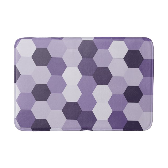 Classic Shades of Lavendel Hexagonal Geometric Badematte (Vorderseite)
