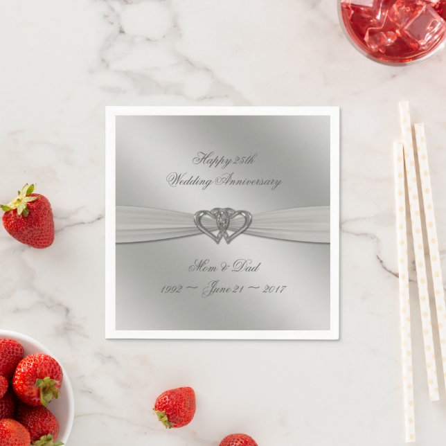 Classic Silver 25. Hochzeitstag Napkins Serviette (Beispiel)