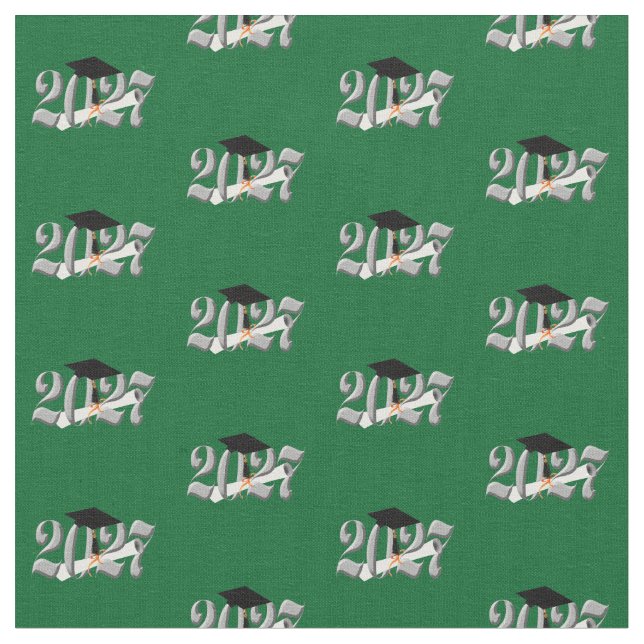 Classic Silver Class of 2027 Graduation Stoff (Nahaufnahme)