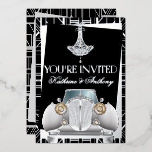 Classic SILVER Gatsby Deko Wedding Foil Einladung