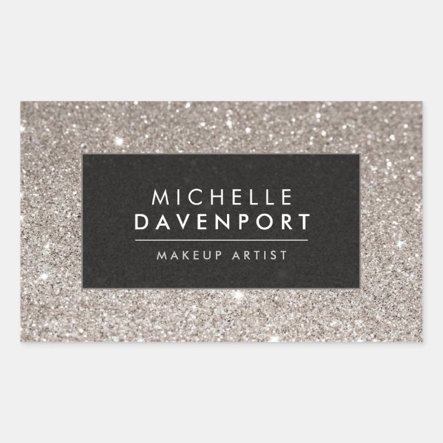 Classic Silver Glitzer Makeup Artist Stickers (Vorderseite)