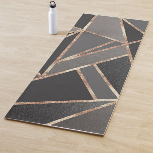 Classic Silver Gray Charcoal Rose Gold Geo #1 Yogamatte