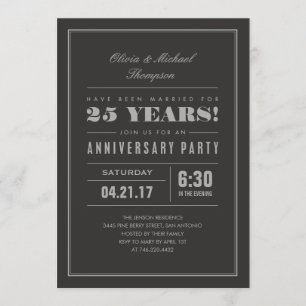 Classic Silver Wedding Anniversary Einladungen