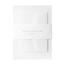 Classic Simple Dusty Blue Wedding Einladung Einladungsbanderole