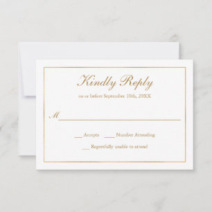Classic Simple Elegance Gold RSVP