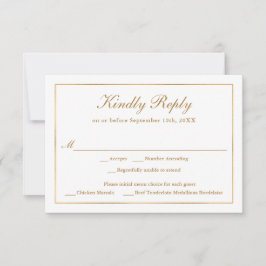 Classic Simple Elegance Gold UAWG mit Menü RSVP Karte