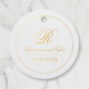 Classic Simple Elegance Wedding Foil Favor Tag