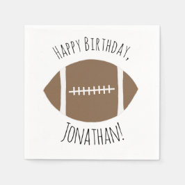 Classic Simple Football Happy Birthday Serviette