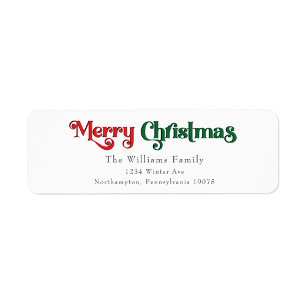 Classic Simple Frohe Weihnachts-Rücksendeadresse