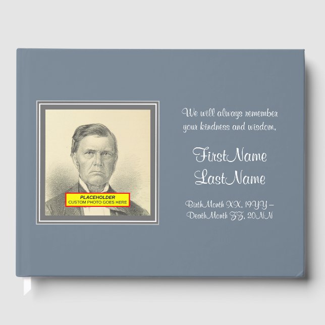 Classic, Simple Funeral Guestbook Gästebuch (Vorderseite)