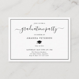 Classic Simple Graduation Party Invitation Insert
