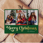 Classic Simple Green 3 Foto Frohe Weihnachten Gold Folien Feiertagskarte<br><div class="desc">Feiern Sie die Saison mit dieser einzigartigen, klassischen, schlichten grünen 3 Foto Frohe Weihnachtsgold-Urlaubskarte mit einer Touch von Vintagem Charme. Das minimalistische Design zeigt eine elegante grün-goldene Farbpalette, die den gemütlichen Geist des Winters widerspiegelt. Seine moderne Anziehungskraft, gepaart mit der traditionellen Formulierung, schafft ein perfektes Gleichgewicht zwischen Luxus und Klasse....</div>