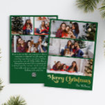 Classic Simple Green 6 Foto Frohe Weihnachten Gold Folien Feiertagskarte<br><div class="desc">Feiern Sie die Saison mit dieser einzigartigen, klassischen, schlichten 6 Foto Frohe Weihnachtsgold-Urlaubskarte mit einer Touch von Vintagem Charme. Das minimalistische Design zeigt eine elegante Rot- und Goldpalette, die den gemütlichen Geist des Winters widerspiegelt. Seine moderne Anziehungskraft, gepaart mit der traditionellen Formulierung, schafft ein perfektes Gleichgewicht zwischen Luxus und Klasse....</div>