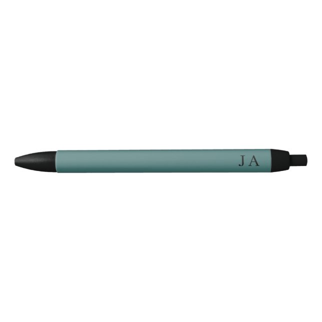Classic Simple Green Monogram Stationery Kugelschreiber (Vorderseite)