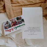 Classic Simple Merry Christmas falten fünf Foto Feiertagskarte<br><div class="desc">Feiern Sie die Saison mit dieser einzigartigen, klassischen Frohen Weihnachten gefaltet fünf Foto Urlaubskarte mit einer Touch von Vintagem Charme. Das minimalistische Design präsentiert eine elegante Rot-Grün-Farbpalette, die den gemütlichen Geist des Winters widerspiegelt. Seine moderne und lustige Anziehungskraft, gepaart mit der traditionellen Formulierung, schafft ein perfektes Gleichgewicht zwischen Kühnheit und...</div>