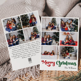 Classic Simple Merry Christmas Vertical 10 Foto Feiertagskarte