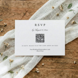 Classic Simple Modern Elegant Wedding QR Code RSVP Karte