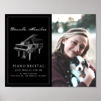 Classic Simple Noir Piano Considérant Photo Poster