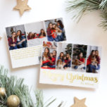 Classic Simple Seven Foto Frohe Weihnachten Gold Folien Feiertagskarte<br><div class="desc">Feiern Sie die Saison mit dieser einzigartigen, klassischen, einfachen Sieben Foto Frohe Weihnachtsgold-Urlaubskarte mit einer Touch von Vintagem Charme. Das minimalistische Design präsentiert eine elegante goldene Farbpalette, die den gemütlichen Geist des Winters widerspiegelt. Seine moderne Anziehungskraft, gepaart mit der traditionellen Formulierung, schafft ein perfektes Gleichgewicht zwischen Luxus und Klasse. Die...</div>