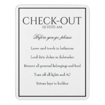 Classic Simple White Guest Karo Out Sign