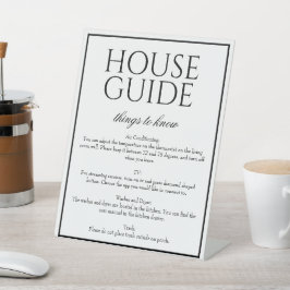 Classic Simple White House Guide Gästekonzept Sockelschild