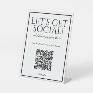 Classic Simple White QR Code Social Media Sockelschild