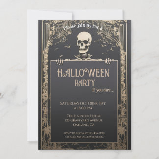 Classic Skeleton Halloween Einladung