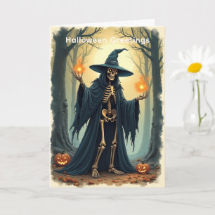 Classic Skeleton Hexengrüße Vintag Karte