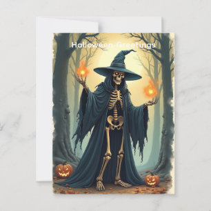 Classic Skeleton Hexengrüße Vintag Postkarte