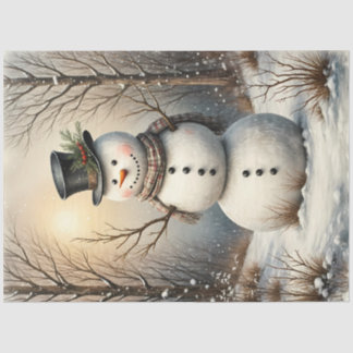Classic Snowman in Winter | Vintage Christmas Seidenpapier