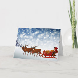 Classic Snowy Santa Reindeer Sleigh Weihnachten