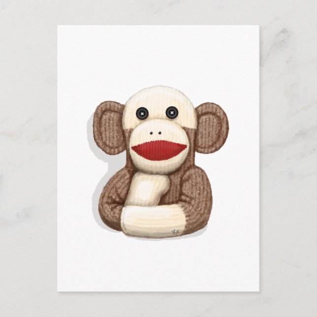 Classic Sock Monkey Postkarte (Vorderseite)