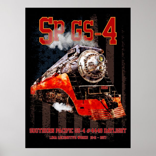 Classic Southern Pacific GS-4 Steam Locomotive Poster (Vorne)