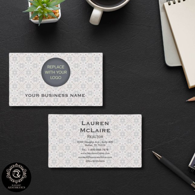 Classic Spanish Tile Branding Business Logo Visitenkarte (Classic Spanish Tile Branding Business Logo Card)