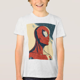 Classic Spider-Man with Dynamic Cosmic Background Tri-Blend Shirt