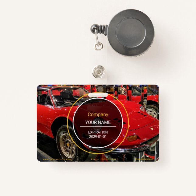 Classic Sports Car Abzeichen Ausweis (Vorderseite mit Rechteck)