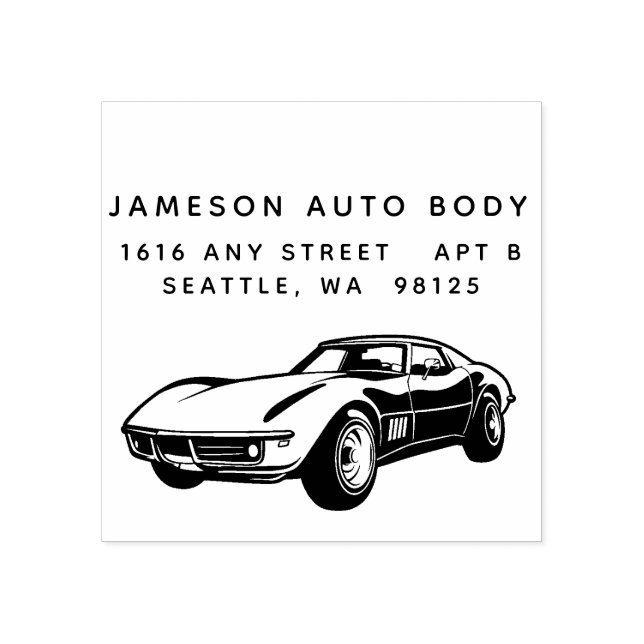 Classic Sports Car Rubber Stamp Gummistempel (Prägung)